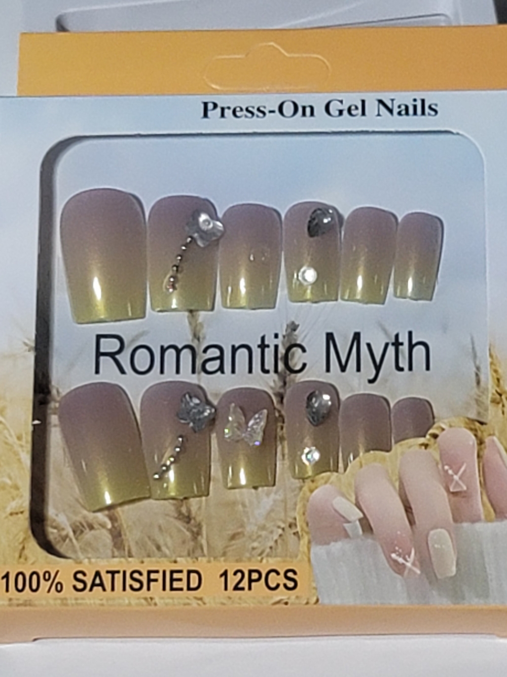 ❤️‍🔥6/$15❤️‍🔥Ombre Press-On Gel Nails in Mauve to Yellow